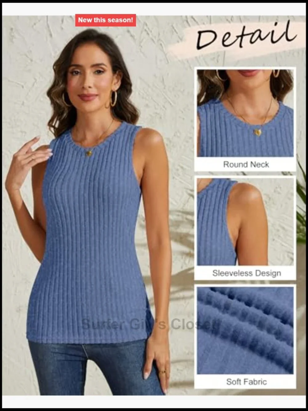 3 Pack Women Tank Tops Sleeveless Crew Neck Summer T-Shirts